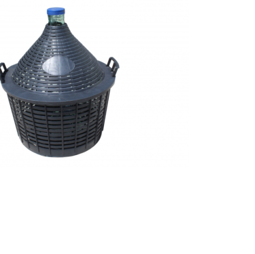 Damigeana 34L din sticla in cos din plastic negru, cu dop